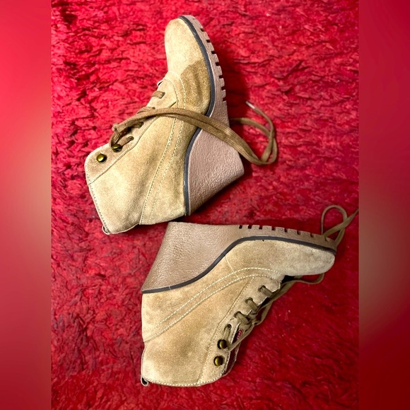 Delize Brown Suede Wedge Boots - Picture 9 of 12